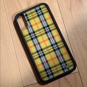 Wildflower yellow plaid case for IPhone X